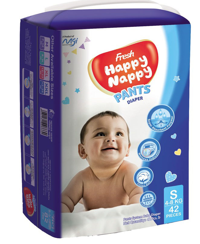 Fresh Happy Nappy Pant Diaper S (4-8 kg) - 42 pcs