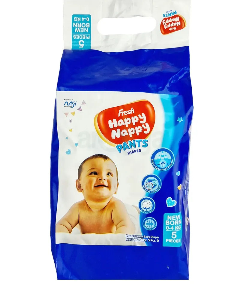 Fresh Happy Nappy Pant Diaper New Born(0-4 kg) - 5pcs