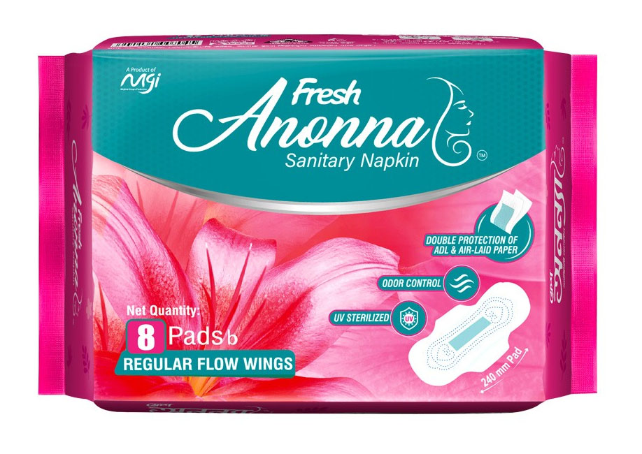 Fresh Anonna Sanitary Regular Flow Wings 8Pcs