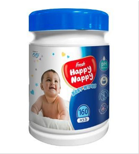 Fresh Happy Nappy Baby Wipes Pouch 160pcs