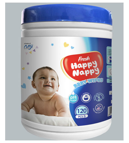 Fresh Happy Nappy Baby Wipes - (120 pcs)